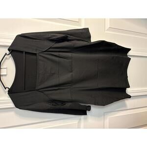 Black Women's Long Sleeve Square Neck Dress XL 491